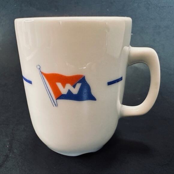 Porsgrund Porcelain Norway 65, Mini Expresso Coffee Cup/Mug White Nautical Flag - Picture 10 of 16